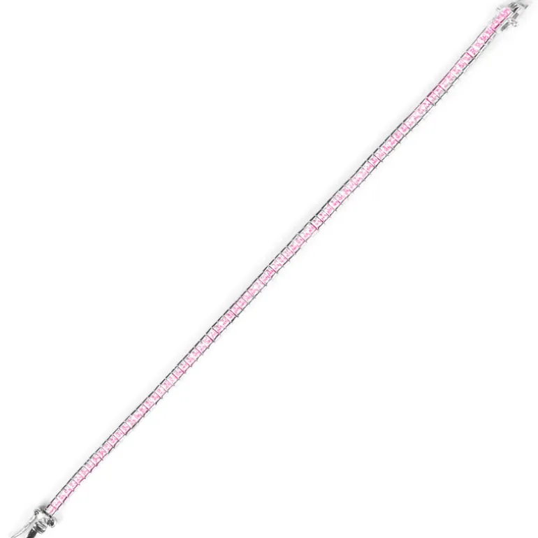 Bracciale di zirconi quadrati Pearl - Rosa