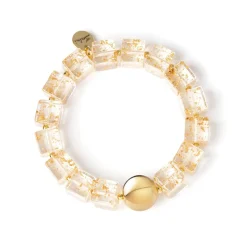 Bracciale elastico a cubi Kaaba - Bianco