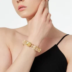 Bracciale elastico a grandi cubi Kaaba - Bianco