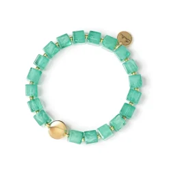 Bracciale elastico a piccoli cubi Kaaba - Turchese