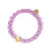 Bracciale elastico a piccoli cubi Kaaba - Viola
