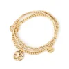 Bracciale elastico a tre fili Andromeda - Oro