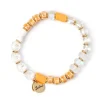 Bracciale elastico anellini e perle di vetro Flora - Multicolor