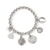 Bracciale elastico boule e pendenti Amaranta - Argento