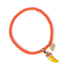 Bracciale elastico boule e cornetto Partenope - Giallo