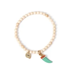 Bracciale elastico boule e cornetto Partenope - Turchese