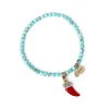Bracciale elastico boule e cornetto Partenope - Rosso