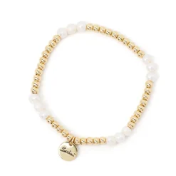 Bracciale elastico boule e perle Andromeda - Oro