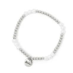 Bracciale elastico boule e perle Andromeda - Argento