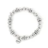 Bracciale elastico boule e dischetti Andromeda - Argento