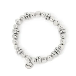 Bracciale elastico boule e dischetti Andromeda - Argento