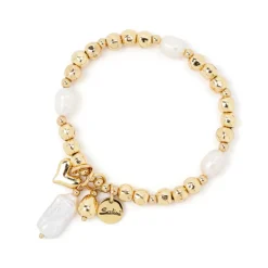 Bracciale elastico boule e ciondolini Andromeda - Oro