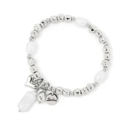 Bracciale elastico boule e ciondolini Andromeda - Argento