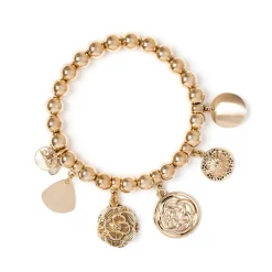 Bracciale elastico boule e pendenti Amaranta - Oro