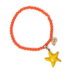 Bracciale elastico boule e stella marina Partenope - Giallo
