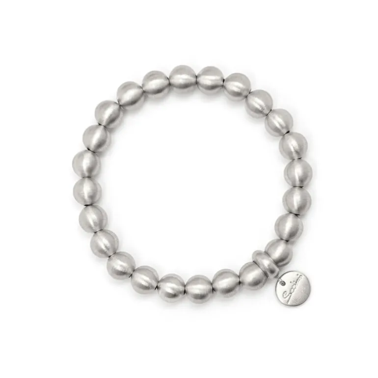 Bracciale elastico boule piccole Sissi - Argento opaco