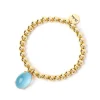 Bracciale elastico boule e cabochon Blossom - Blu