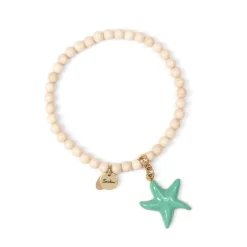 Bracciale elastico boule e stella marina Partenope - Turchese