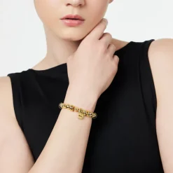Bracciale elastico boule e dischetti Andromeda - Oro