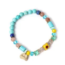 Bracciale elastico con charm a fascia Partenope - Multicolor