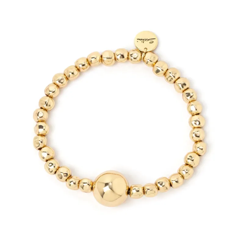 Bracciale elastico con grande boule Andromeda - Oro