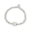 Bracciale elastico con grande boule Andromeda - Argento