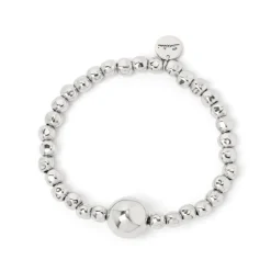 Bracciale elastico con grande boule Andromeda - Argento