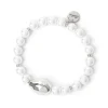 Bracciale elastico con perla ovale Leila - Argento