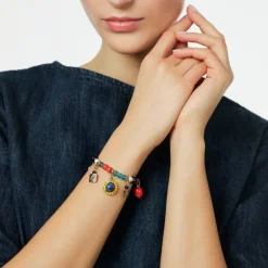 Bracciale elastico con piccoli pendenti Partenope - Multicolor
