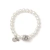 Bracciale elastico di perle Diana - Bianco