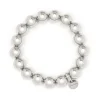 Bracciale elastico grandi boule Sissi - Argento
