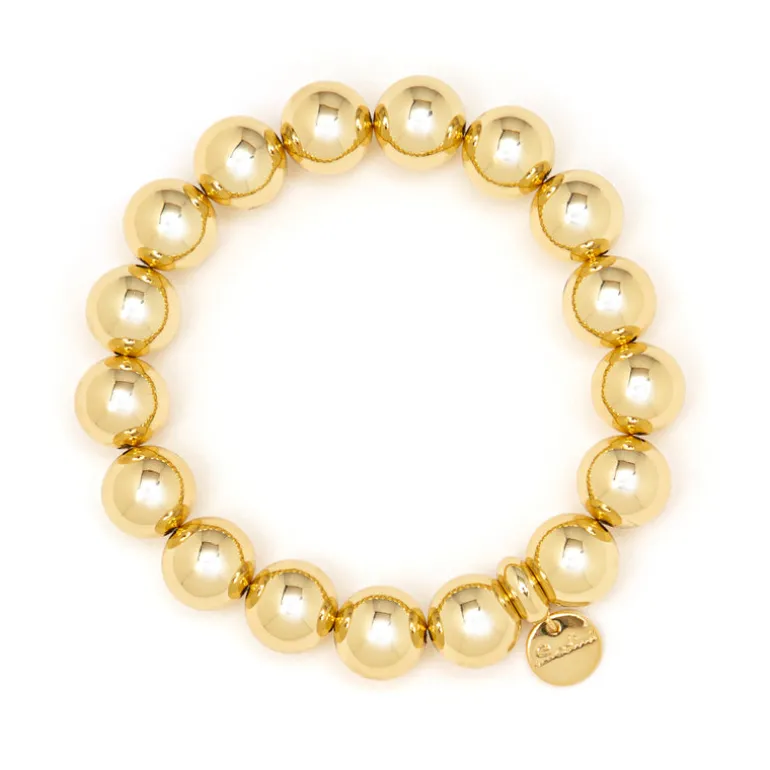 Bracciale elastico grandi boule Sissi - Oro