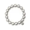 Bracciale elastico grandi boule Sissi - Argento opaco