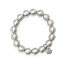 Bracciale elastico grandi boule Sissi - Argento opaco