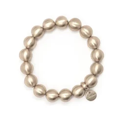 Bracciale elastico grandi boule Sissi - Bronzo opaco