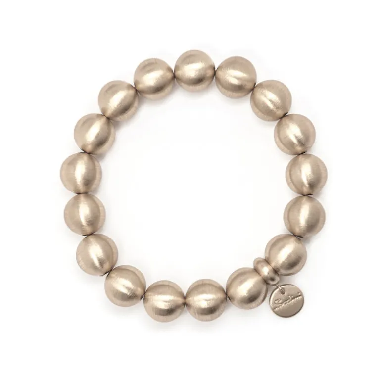 Bracciale elastico grandi boule Sissi - Bronzo opaco