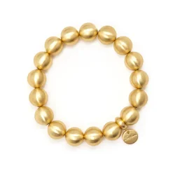 Bracciale elastico grandi boule Sissi - Oro opaco
