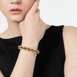 Bracciale elastico grandi boule Sissi - Bronzo