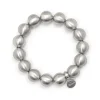 Bracciale elastico maxi boule Sissi - Argento opaco