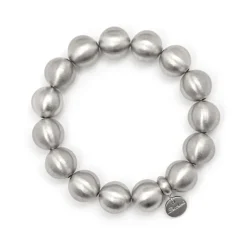 Bracciale elastico maxi boule Sissi - Argento opaco