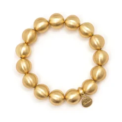 Bracciale elastico maxi boule Sissi - Oro opaco