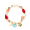 Bracciale elastico perle ed elementi marini Ondina - Multicolor