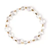 Bracciale elastico sfere e barrette Clorofilla - Bianco