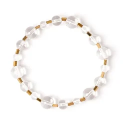 Bracciale elastico sfere e barrette Clorofilla - Bianco
