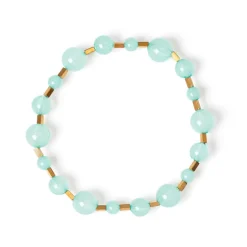 Bracciale elastico sfere e barrette Clorofilla - Turchese