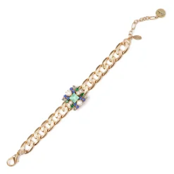 Bracciale groumette e charm quadrato Sirens - Blu