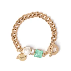 Bracciale groumette e charm Sirens - Turchese
