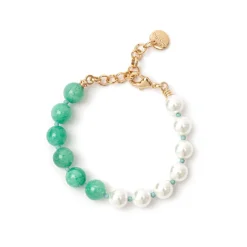 Bracciale Jane Bicolore Perle e Giada - Verde