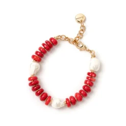 Bracciale Jane Corallo e Perle Giapponesi - Rosso