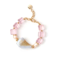 Bracciale Jane Pesca e Lilla - Rosa